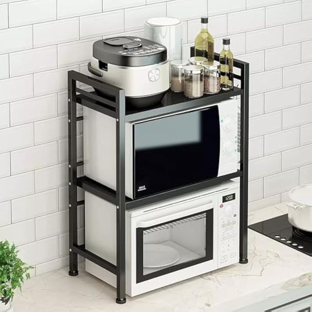 Multibao Expandable 3-Tier Microwave Rack | Adjustable Kitchen Shelf