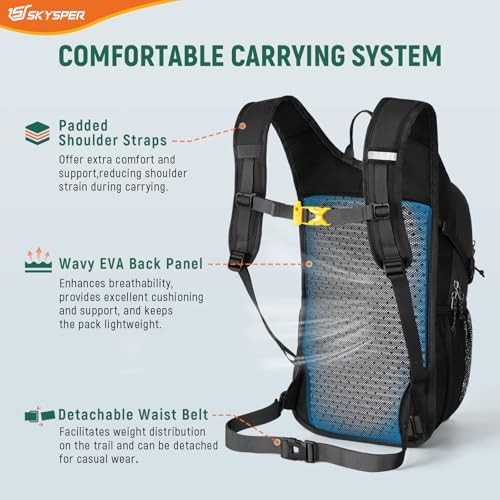 SKYSPER 15L Hiking Backpack – Lightweight Recycled Travel Day Pack