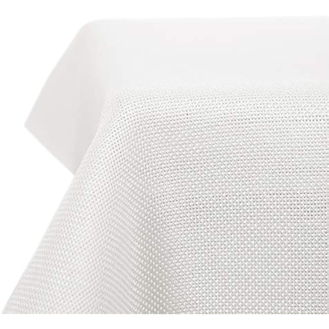 Deconovo Faux Linen Square Tablecloth – Water Resistant White 51x51in