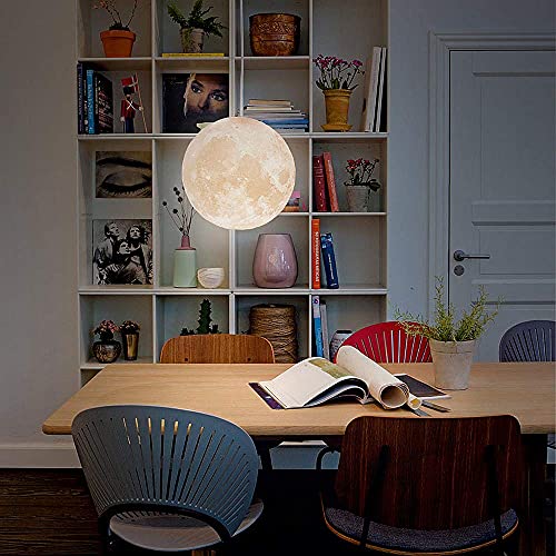 Jolof Store 3D Moon Pendant Light – 25cm Planet Hanging Ceiling Lamp