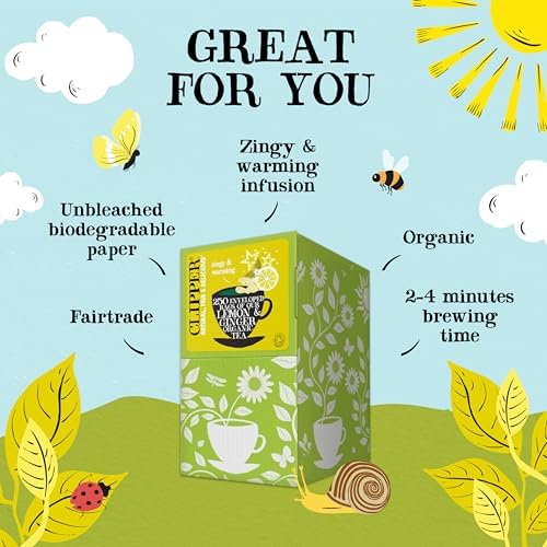 Clipper Organic Lemon & Ginger Tea - 250 Caffeine-Free Herbal Teabags