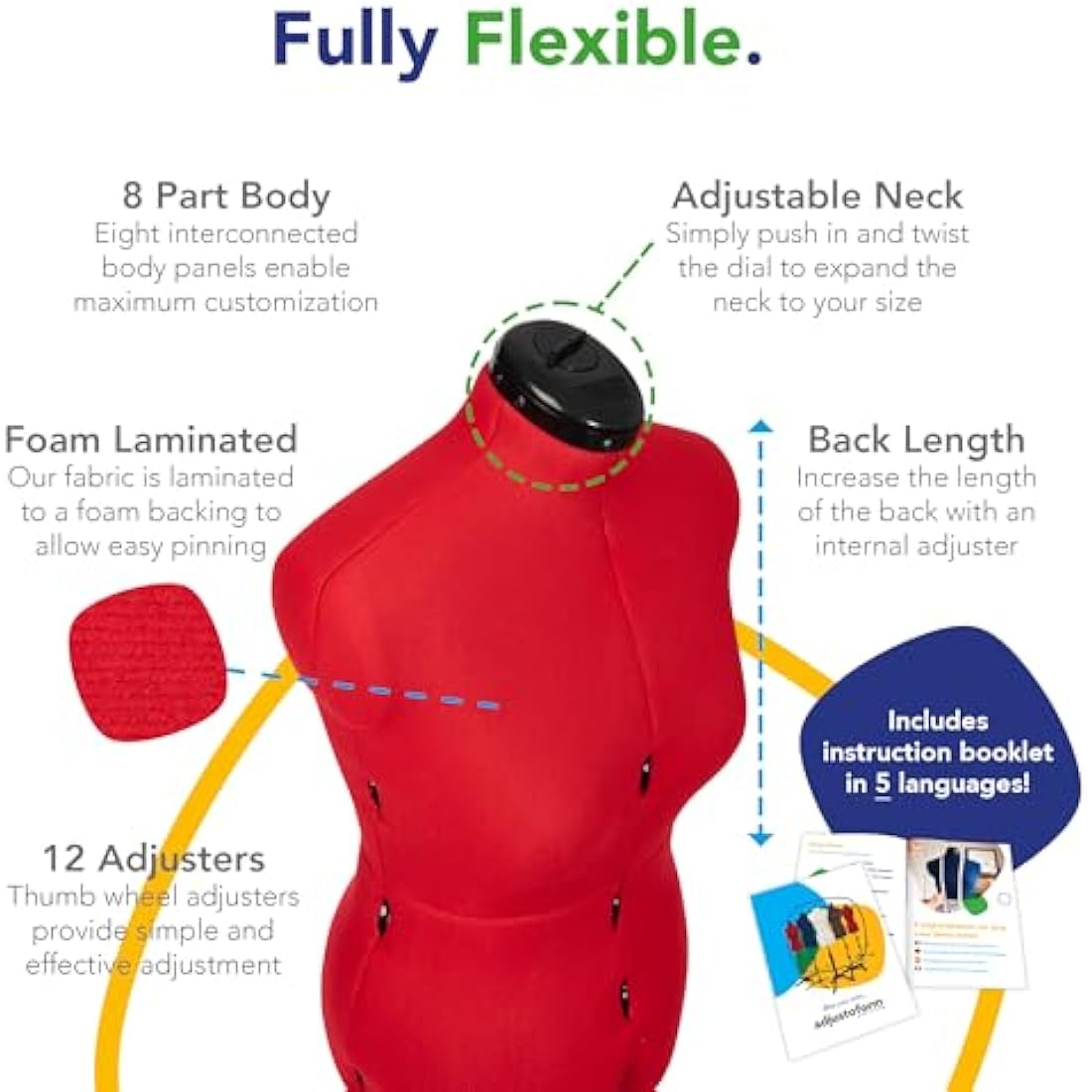 Adjustoform Sew Simple Dress Form - Poppy Red Adjustable Mannequin (14-20)