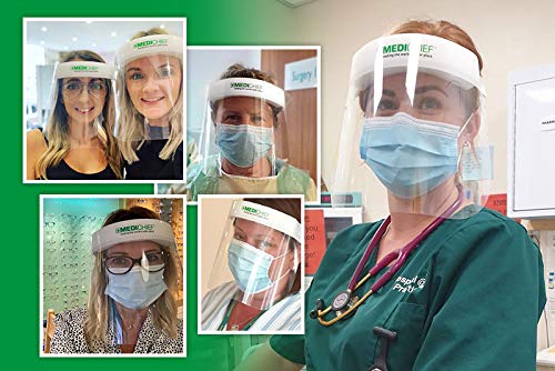 Medichief Face Shield – Anti-Fog Full Face Protective Visor (10 Pack)