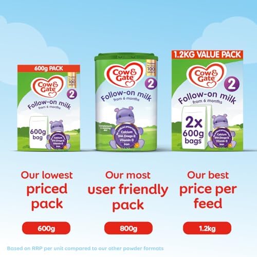 Cow & Gate 2 Follow On Baby Milk Formula, 6-12 Months, 800g (Pack of 6)