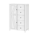 LVB White Oak Chest of Drawers | 5-Drawer 2-Door Tall Storage Cabinet