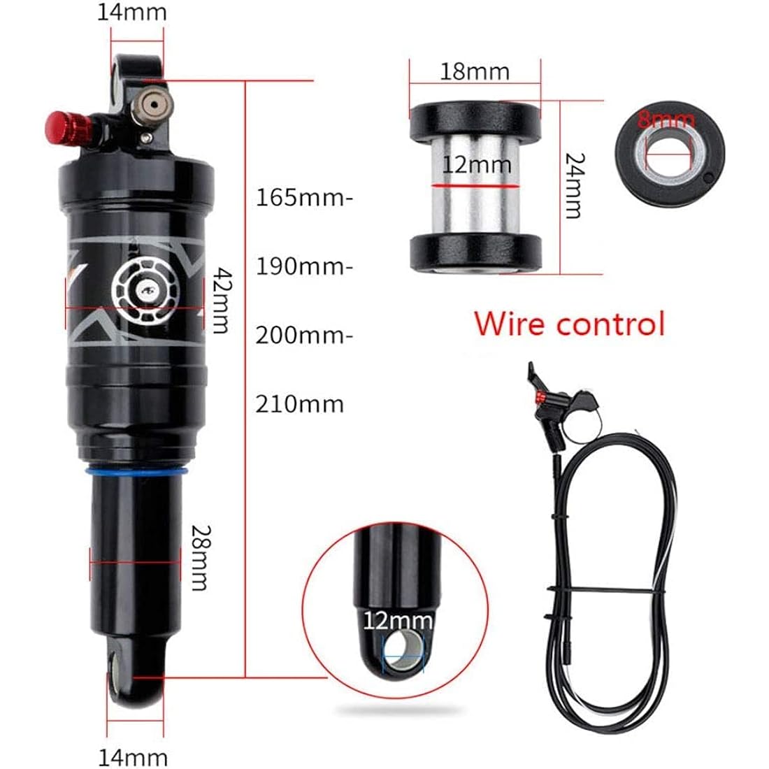 Splumzer MTB Air Rear Shock Absorber | 200mm Remote Lockout Suspension