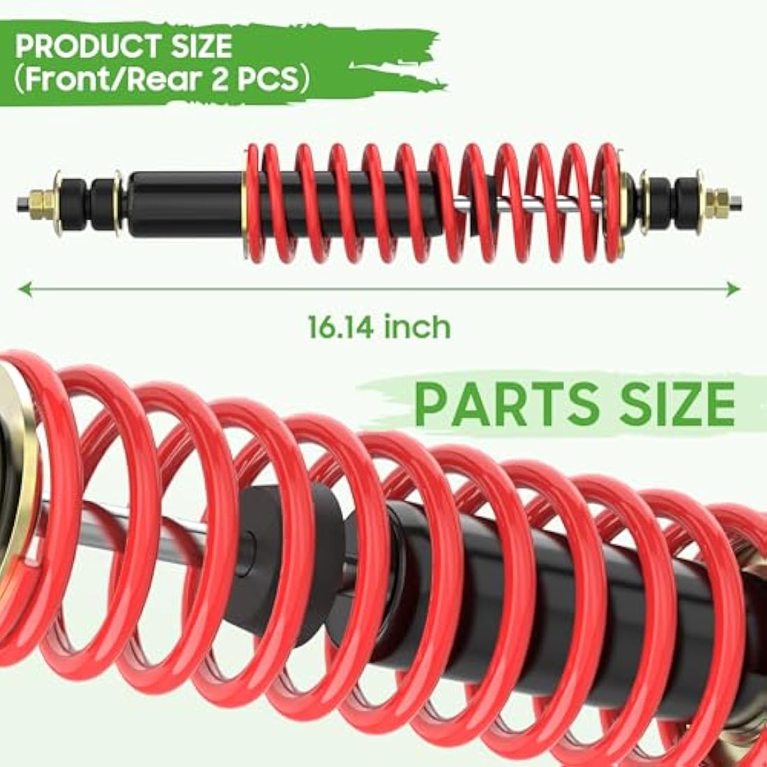 10L0L Heavy Duty Golf Cart Shock Absorber Set for EZGO TXT Medalist (2 Pack)