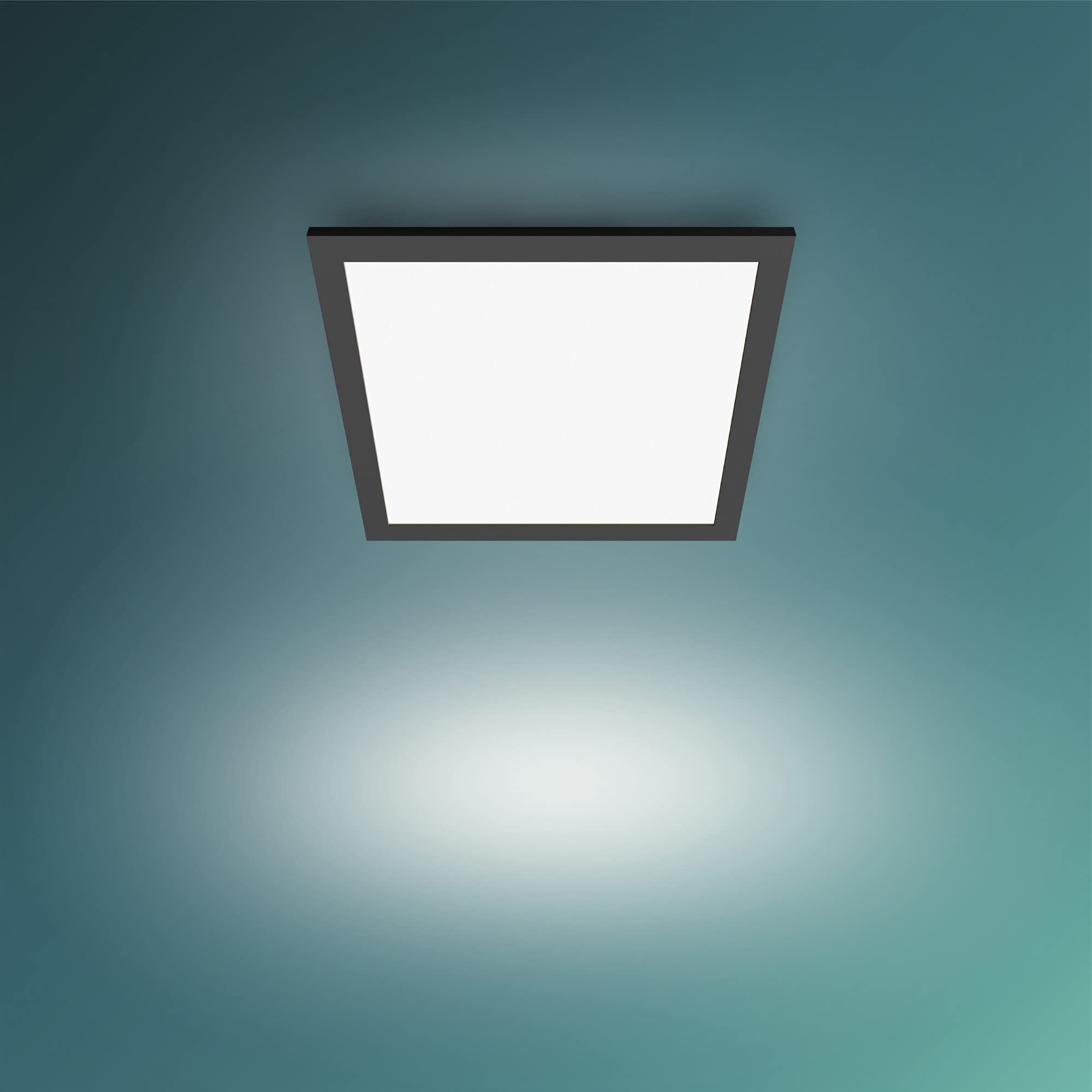 Philips SceneSwitch LED Square Ceiling Light | 12W Dimmable Warm White Black