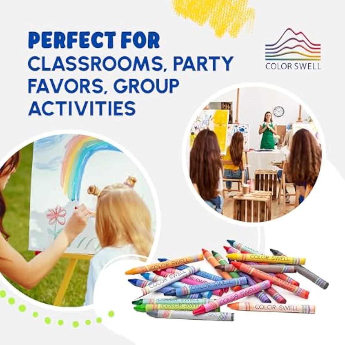 Color Swell Bulk Crayons - 10 Packs of 24 Vibrant Teacher Quality