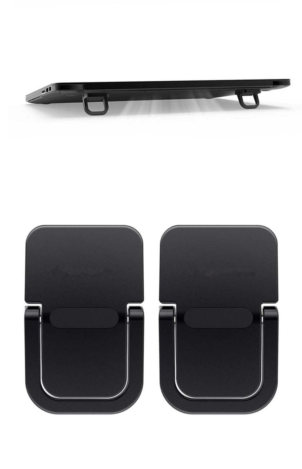 Keyboard Stand for Computer, Mini Invisible Laptop Kickstand for Desk Computer Keyboard MacBook Notebook Stand Riser Aluminum 2PCS Black - image 1