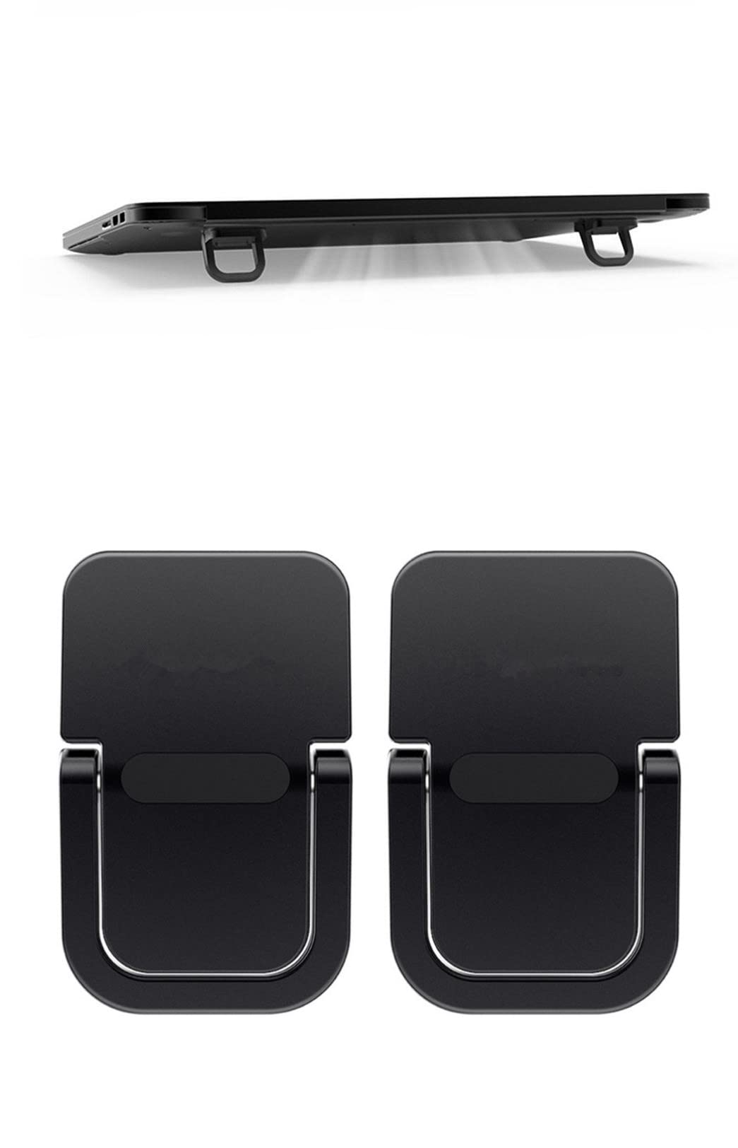 Keyboard Stand for Computer, Mini Invisible Laptop Kickstand for Desk Computer Keyboard MacBook Notebook Stand Riser Aluminum 2PCS Black - image 1