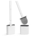Silicone Toilet Brush 2-Pack | Quick-Dry Holder & Long Handle