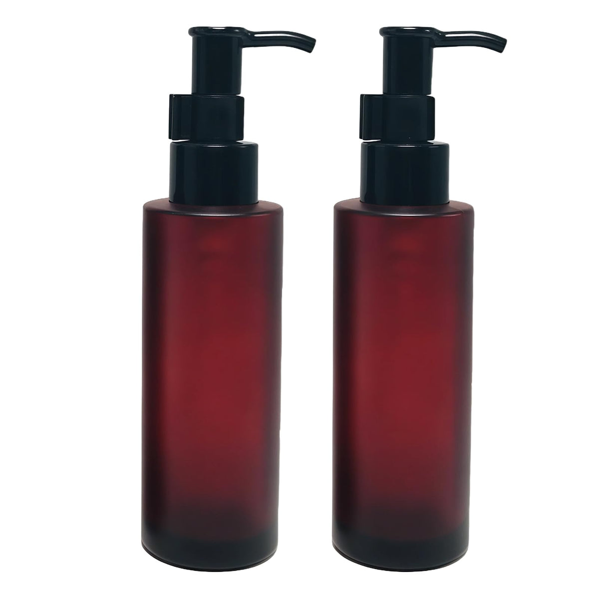 2PCS 100ml Amber Glass Bottles with Black Lotion Pumps Refillable Glass Liquid Soap Cream Dispenser Pump Bottles Containers for Bathroom - image 1