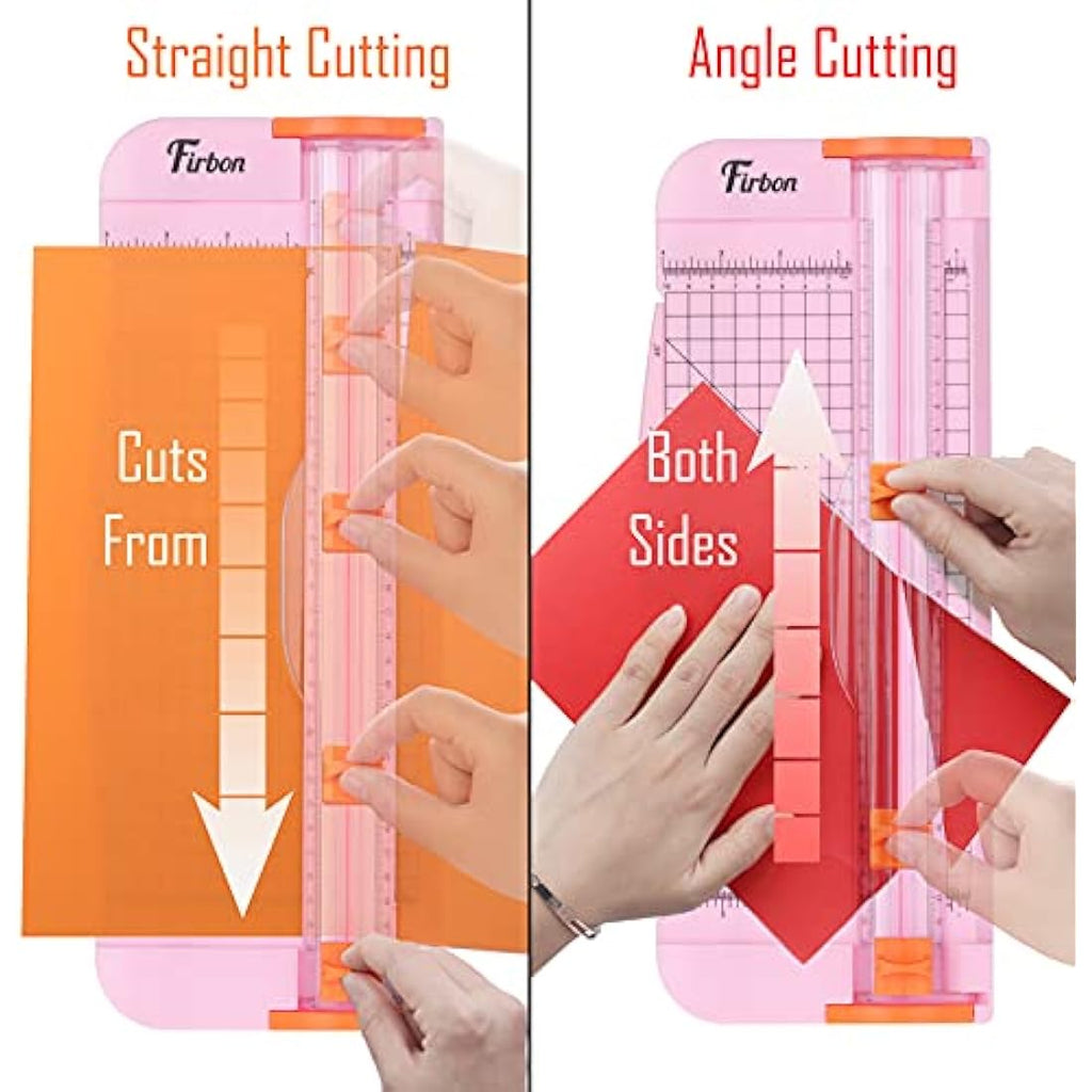 Firbon 12 Inch Titanium Paper Cutter – Pink A4 Trimmer for Scrapbooking