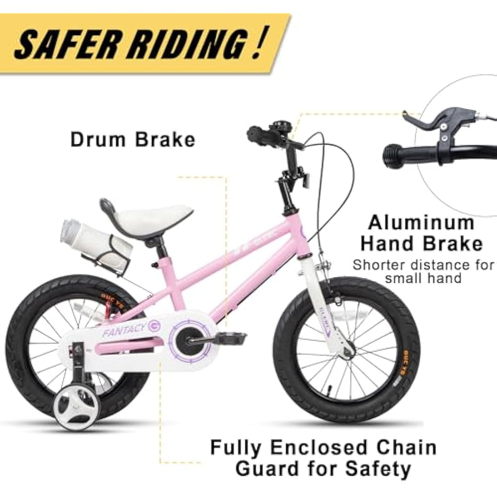 Glerc Fantasy 16 Inch Kids Bike with Stabilisers and Bottle Holder