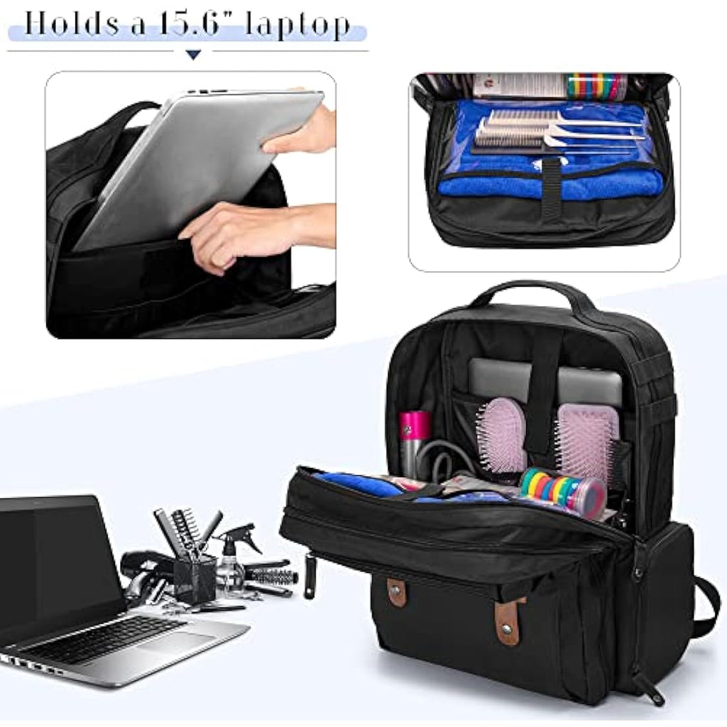 BAFASO Barber Backpack - Professional Hair Tool Travel Bag, Black