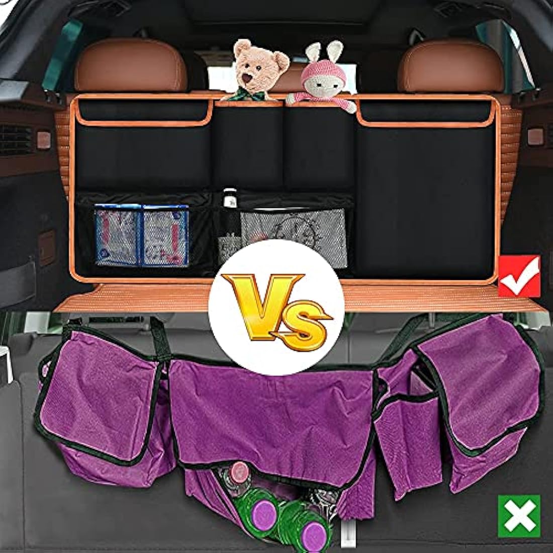 URAQT Car Boot Organiser | Waterproof 600D Oxford Backseat Storage (100x45cm)