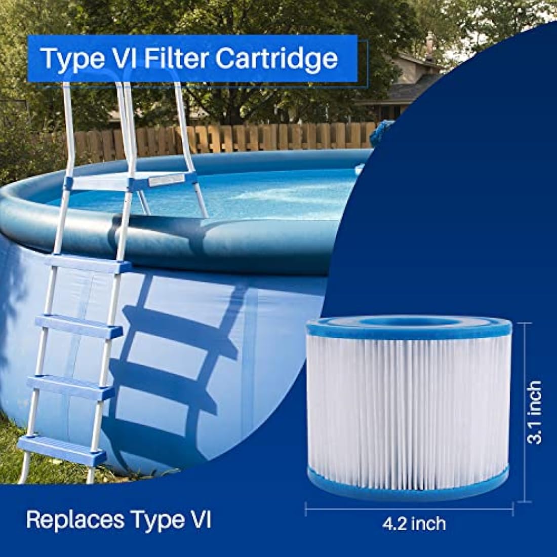 POOLPURE Type VI Spa Filter Replacement for 90352E Hot Tubs | Set of 4