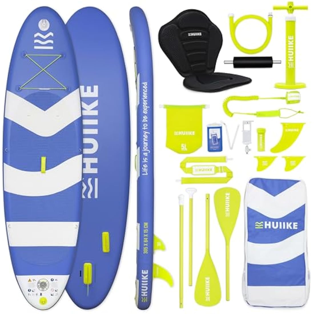 HUIIKE Inflatable Stand Up Paddle Board & Kayak - 10' Blue SUP with Seat