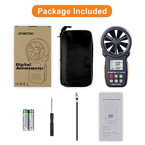 BTMETER Digital Anemometer – Handheld Wind Speed Meter & Barometer