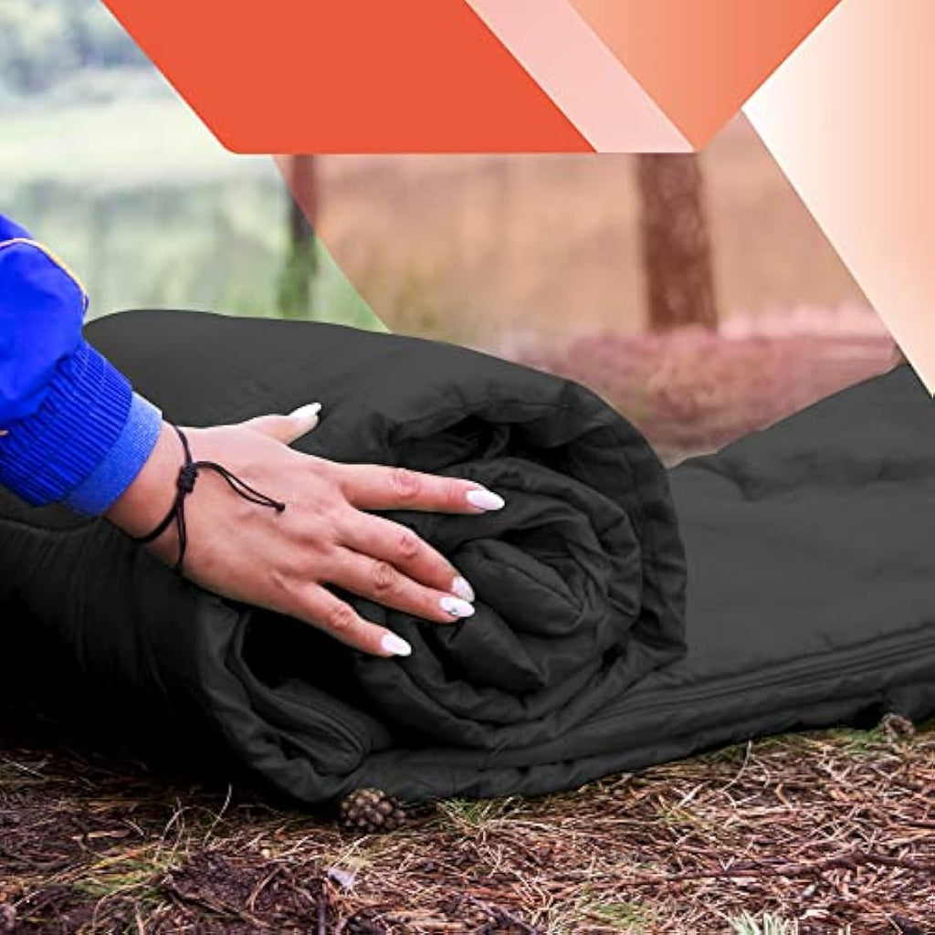 Azark Double Mummy Sleeping Bag – 350GSM Waterproof 4 Season Gear