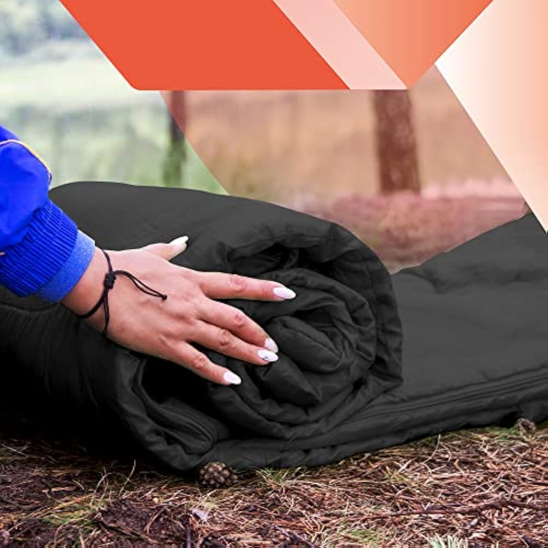 Azark Double Mummy Sleeping Bag – 350GSM Waterproof 4 Season Gear