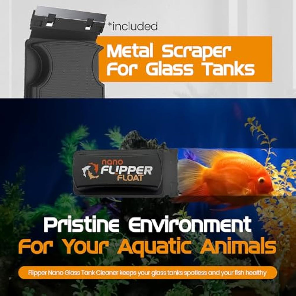 Flipper Float Nano Magnetic Aquarium Algae Cleaner Scraper – Glass <6mm