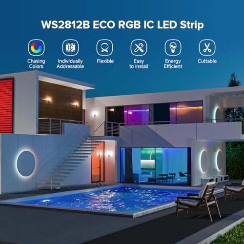 BTF-LIGHTING WS2812E RGB LED Strip – 16.4ft 150 Pixels Addressable 5V