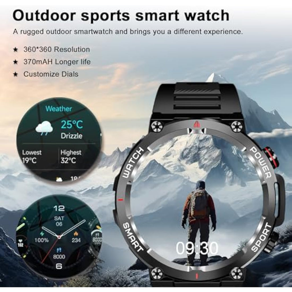 Blackview W50 Military Smart Watch for Men | Rugged 1.39" HD Fitness Tracker