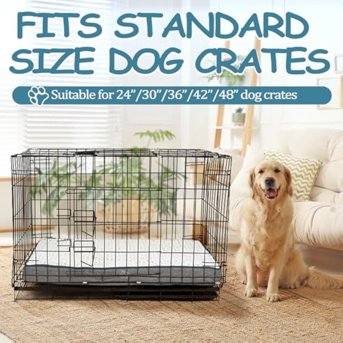 EMPSIGN Orthopedic Dog Bed – Reversible Washable Crate Mattress, Grey