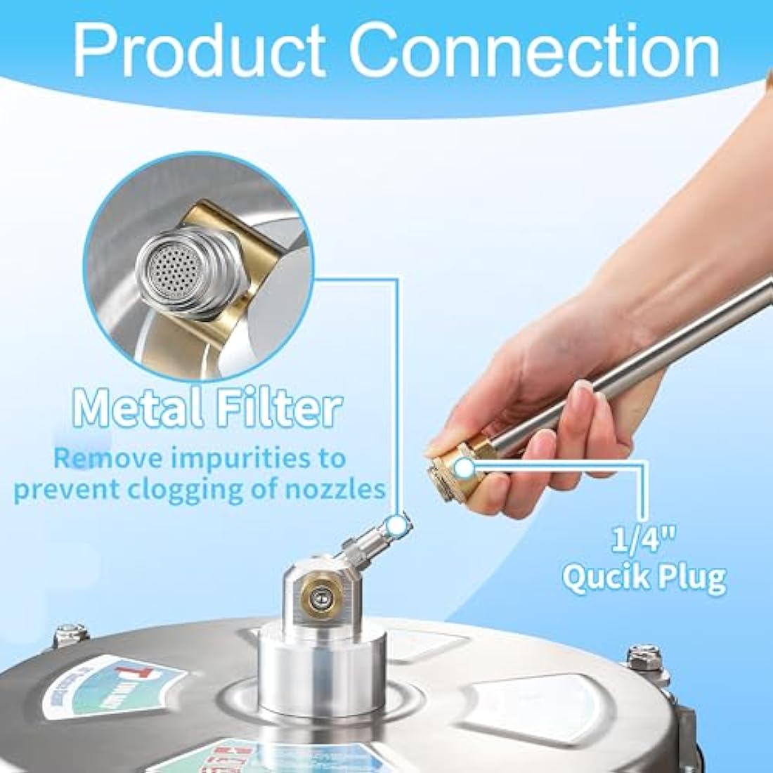 Tool Daily 17" Stainless Steel Surface Cleaner for Pressure Washer, 4000 PSI