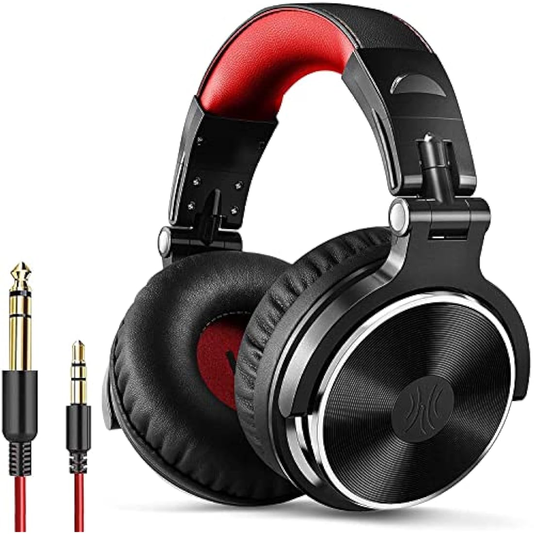 OneOdio Pro10 Wired DJ Studio Headphones - 50mm Drivers - Red