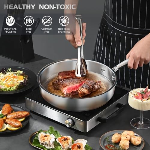 Tieplis 16-Piece Stainless Steel Cookware Set | Induction Pots and Pans
