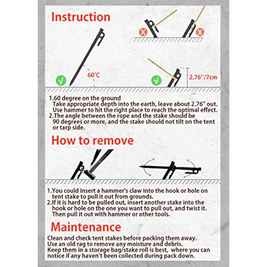 Jolof Store Heavy Duty Stainless Steel Tent Stakes for Camping – 8 Pack