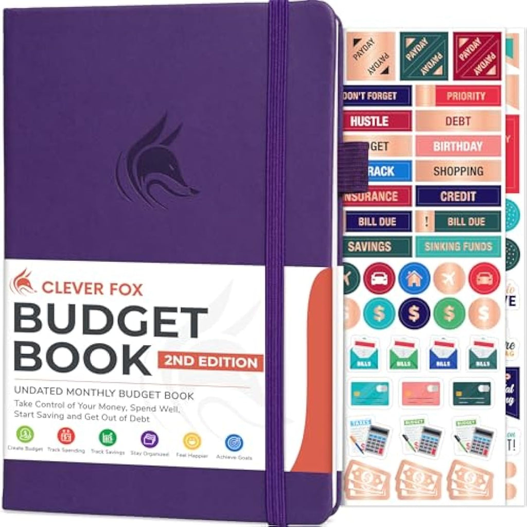 Clever Fox Budget Book 2.0 - Financial Planner & Expense Tracker (Purple)