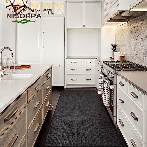 Nisorpa Hallway Runner Rug | 90x500cm Non-Slip Washable Polyester Mat