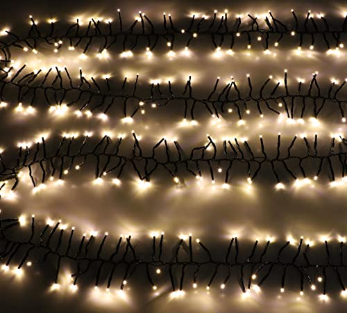 Christmas Concepts 1000 LED Warm White Cluster Lights – 12m Indoor/Outdoor