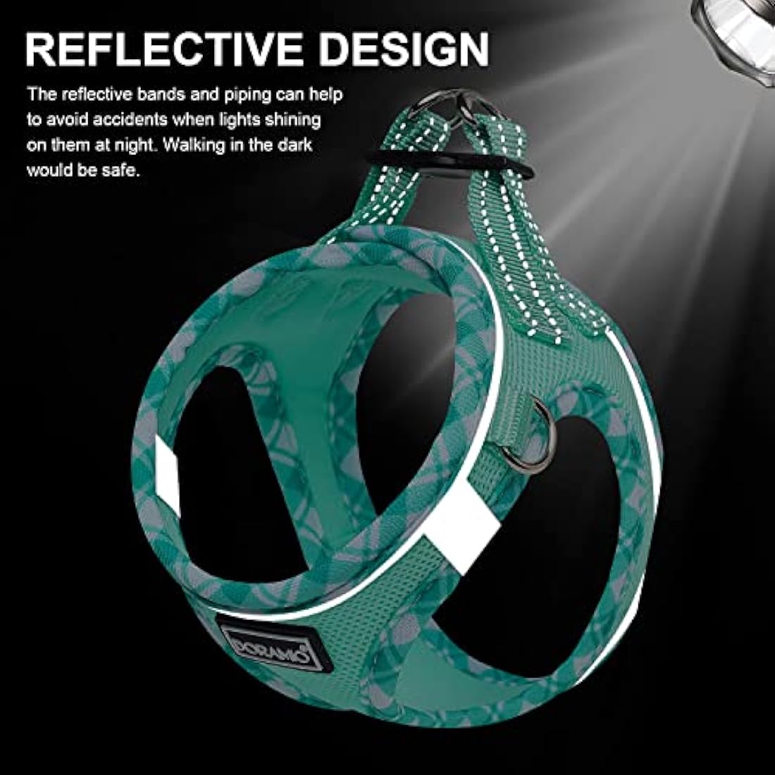 DORAMIO Step-in Dog Harness and Leash Set | Reflective Mesh Vest – XL