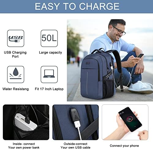 WENIG Extra Large Laptop Backpack | Travel Business Rucksack with USB Port