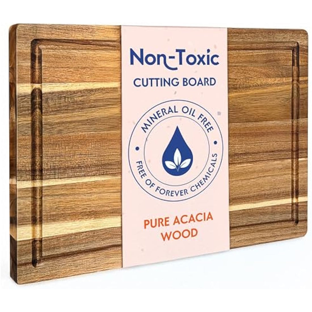 Ziruma Acacia Wood Chopping Board – Non-Toxic Kitchen Board, 41x28cm