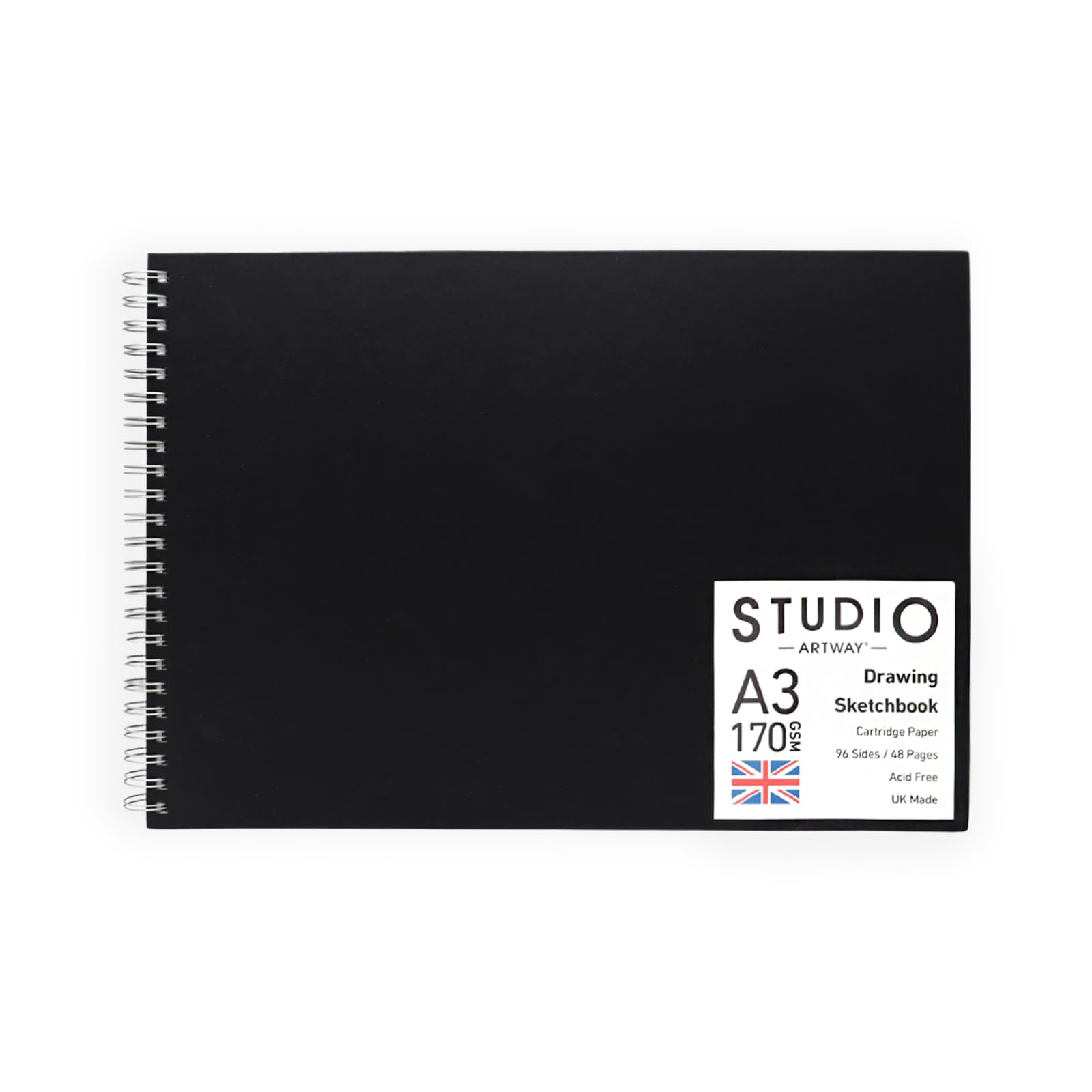 Artway Studio A3 Landscape Sketchbook – 170gsm Spiral Bound Hardback