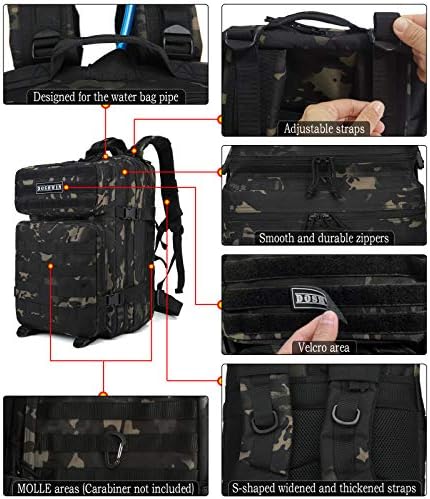 Doshwin 40L Military Tactical Backpack | Molle Camo Hiking Rucksack