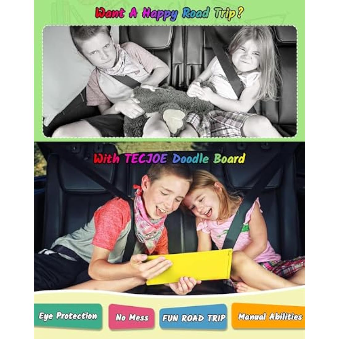TECJOE 2-Pack LCD Writing Tablet | 8.5 Inch Colorful Doodle Board for Kids