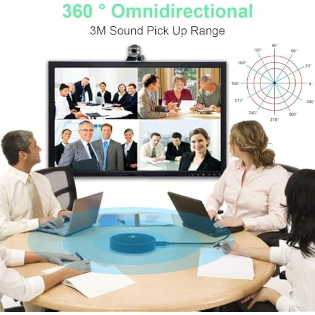 Monodeal USB Conference Microphone | Omnidirectional Mic with Mute Button