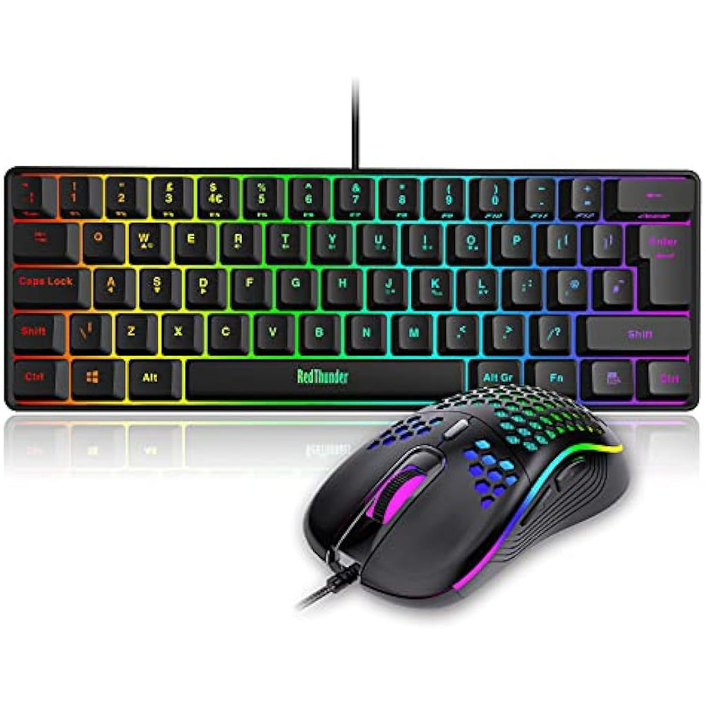 RedThunder 60% RGB Gaming Keyboard and Mouse Combo | 7200 DPI | Black