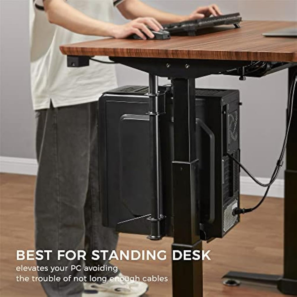 Eureka Ergonomic Under Desk PC Mount | 360° Swivel CPU Holder, Black