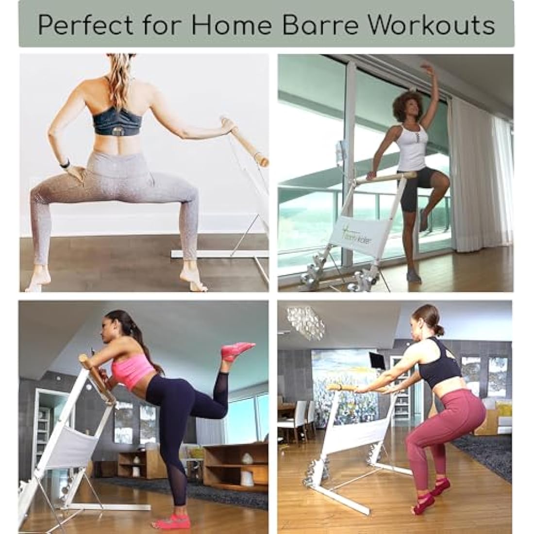 Booty Kicker Portable Ballet Barre – Folding Steel & Wood Home Fitness Bar
