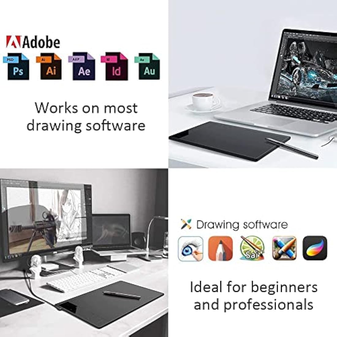 VEIKK A30 Graphic Drawing Tablet – 10x6 Inch Pad with Battery-Free Pen