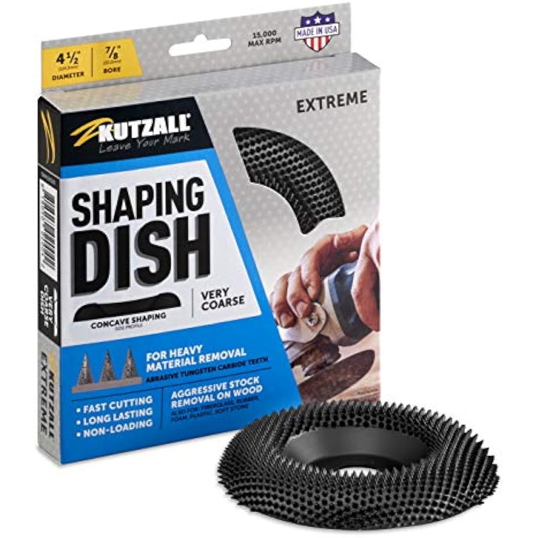 Kutzall Extreme Shaping Dish – 4.5" Very Coarse Tungsten Carbide Disc