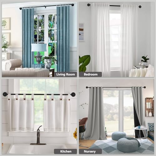 Industrial Black Curtain Pole – Heavy Duty Metal Rod 80-218cm